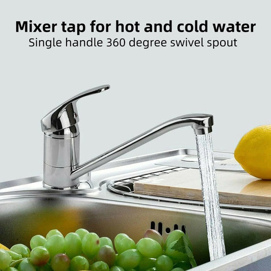 BRIEFNESS Single lever Sink Mixer tap Mixer tap 360° swivel Hot and cold water mixer Kitchen sink mixer tap Single basin tap