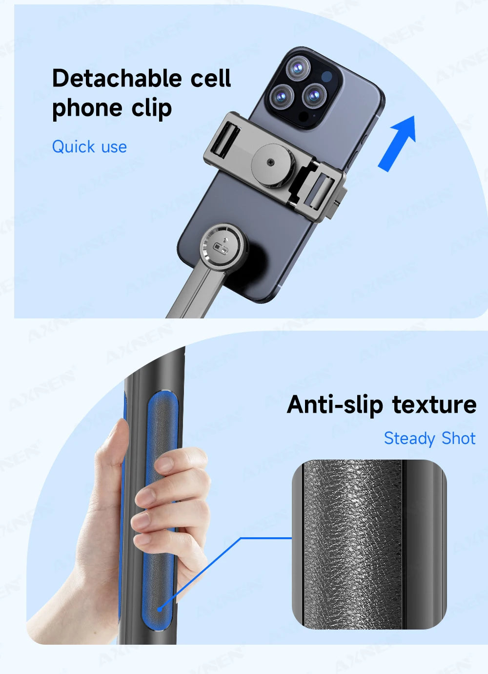 F15 Selfie Stick Tripod with Bluetooth Remote, 6-Section Extendable Pole, 360° Rotation, Fill Light Option, for Phone Vlog