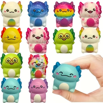 12/24PCS Kids Adult Mini Kawaii Newt Cute Stress Relief Squeeze Toys Random Slow Rising Toy Carnival Goodie Party Send Gift