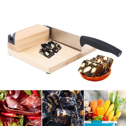 Biltong Cutter Biltong & Jerky Slicer + Oak Cutting Board Household Wooden Seat Guillotine