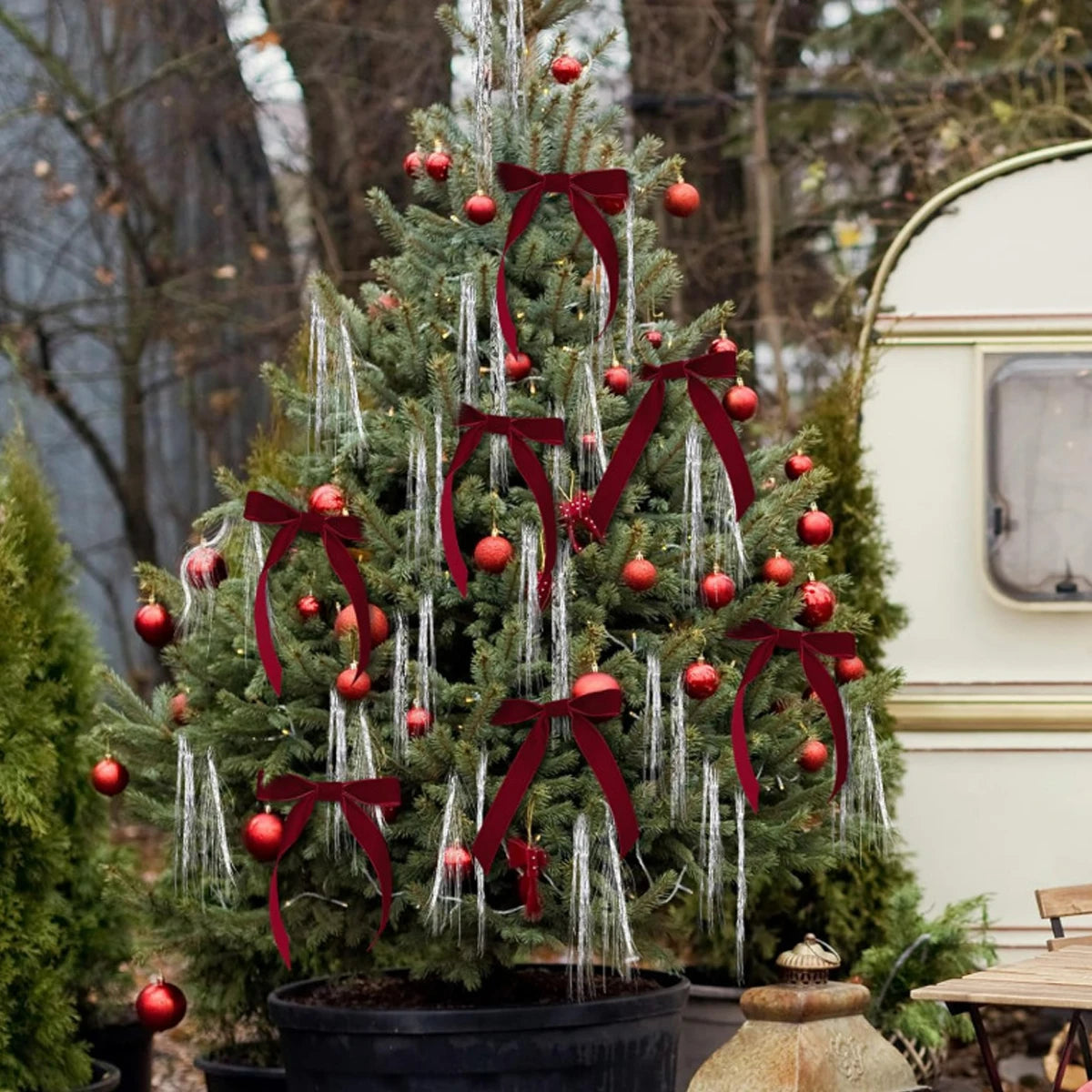 18*13CMChristmas Ribbon Bows Set Christmas Tree Decorations Gift Wrapping Bows