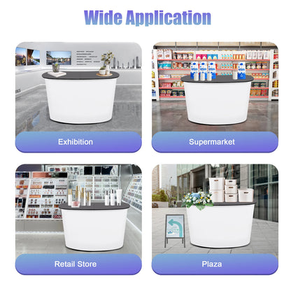 Foldable Tradeshow Table Exhibition Countertop Podium Promotion Table Office Reception Desk School Lecture Table