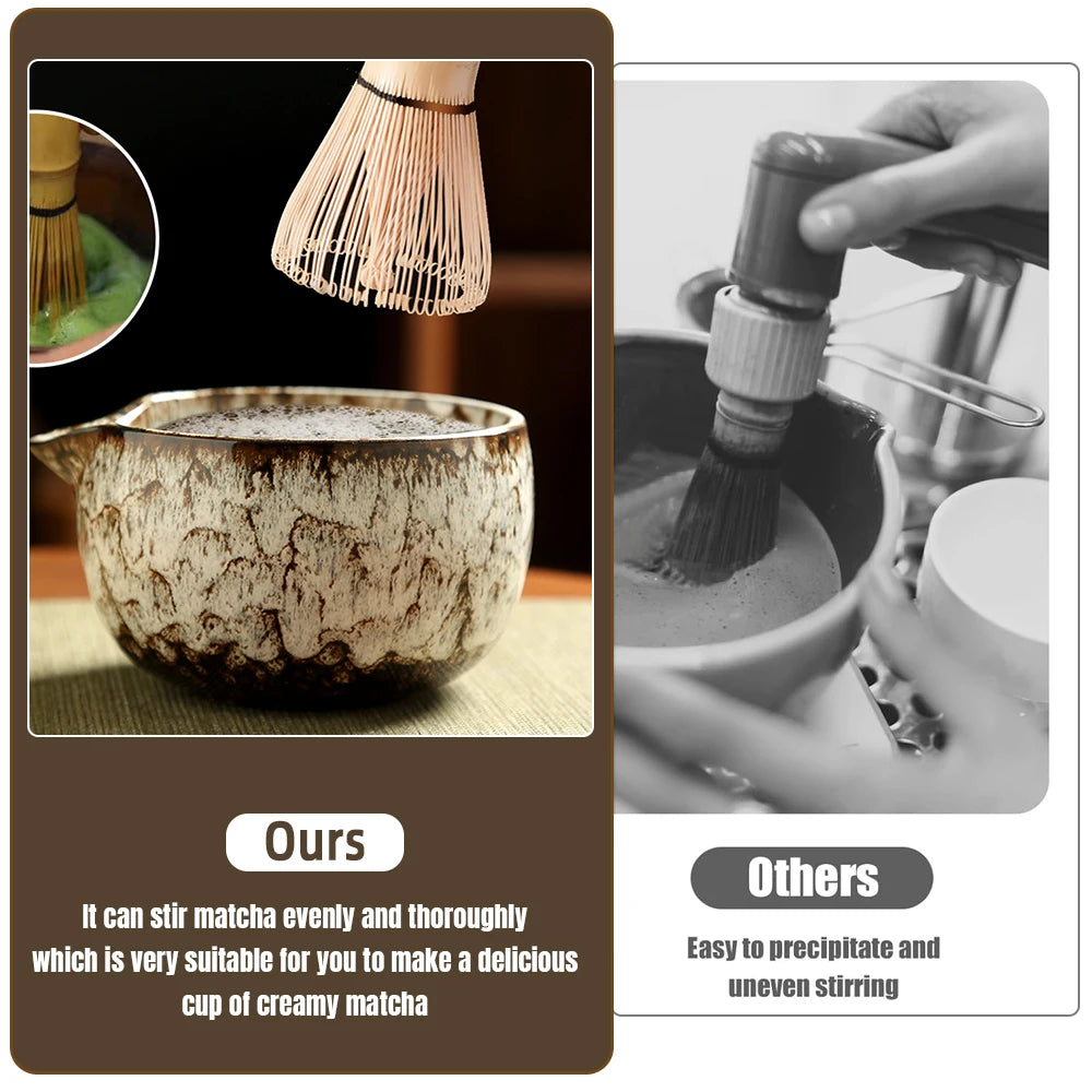6PCS Japanese Matcha Tea Set Safe Bamboo Whisk Teaspoon Tea Sets Matcha Bowl Matcha Whisk Holder for Tea Lovers Tea-Making Tools