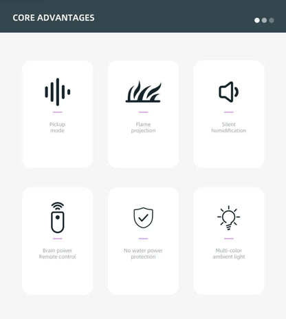 Luftbefeuchter mit Flammen-Aromatherapie-Diffusor, der ätherische Öle in 7 Farben aufnehmen kann, mit Timer und USB-Anschluss für den Schreibtisch.