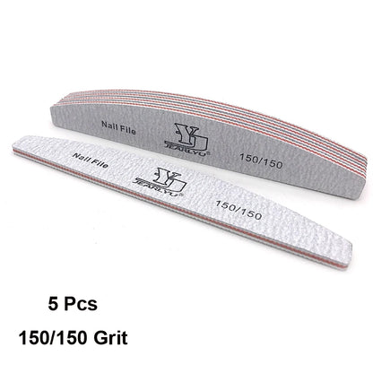 5/25Pcs/Lot Nail File Mix Color 80/100/150/180/240 Grit Professional Sandpaper Cuticle Remover Buffer Files Manicure Tool Set