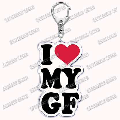 Custom I Love You My Fictional Boyfriend Awesome Girlfriend Keychain Emo Boys Hot Wife Mom Dad Key Ring Keychains Bf Gf Gifts
