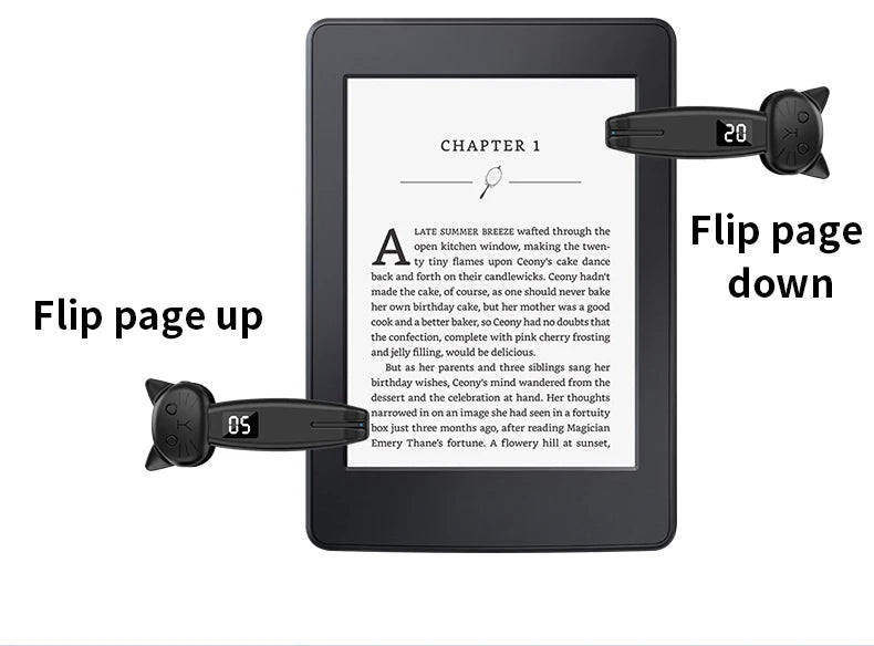 Remote Control Page Turner Bluetooth-Compatible 5.3 Camera Shutter Auto Clicker Phone Screen Tapper Device for Kindle Paperwhite
