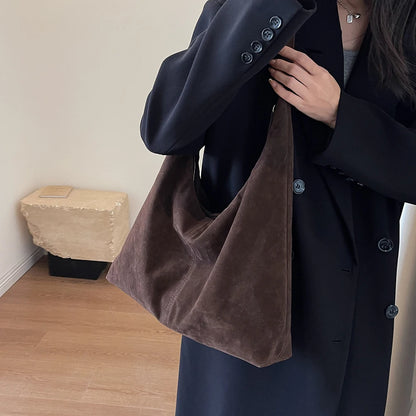 Hobo Bag PU Leather Large Capacity Shoulder Bag for Women with Zipper Handbag Solid Slouchy Bag Commuter Travel Bag