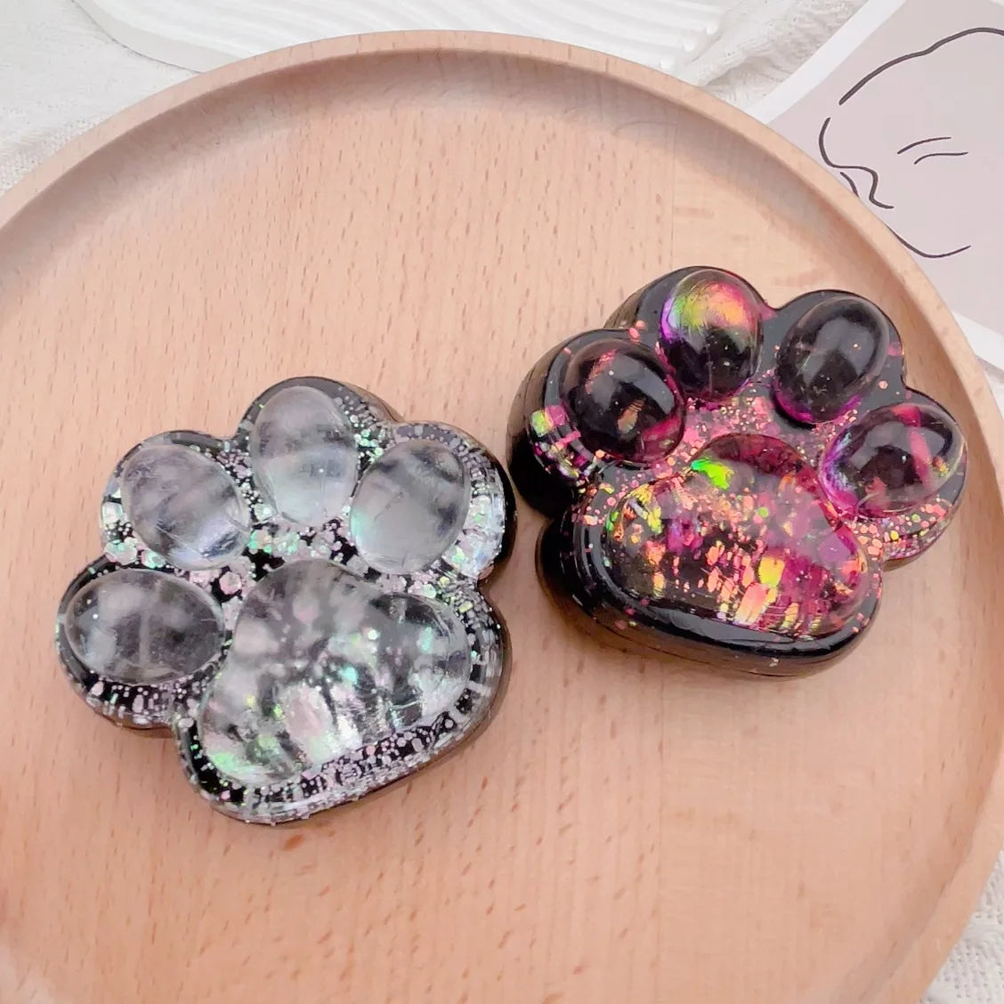 1PC Dark Starry Sky Cat Claw Squishy Fidget Toys Soft Cute Cat Paw Slow Rebound Pinch Decompression Toy for Kids Christmas Gifts