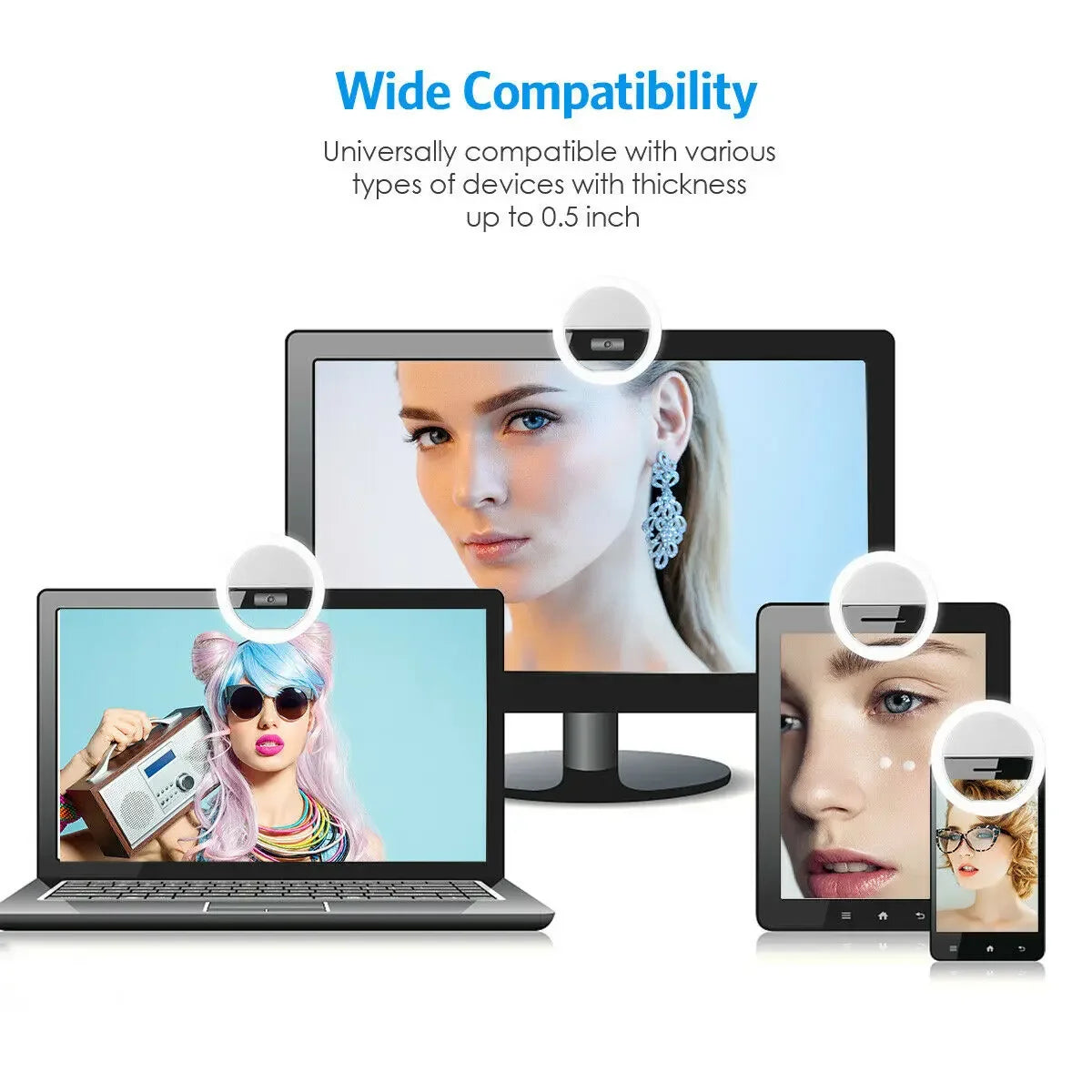 Led Selfie Ring Light Portable USB Charge Phone Lens Lamp Mobile Phone Live Broadcast Video Selfie Fill Light for All Smartphone