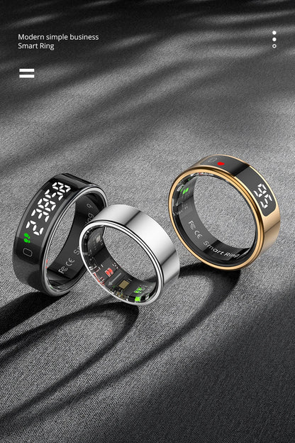 New COLMI R12 Smart Ring, Wireless Charging, Display and Touch, Health Manager, Multi Sports Modes For Men Women, Gold, Silver