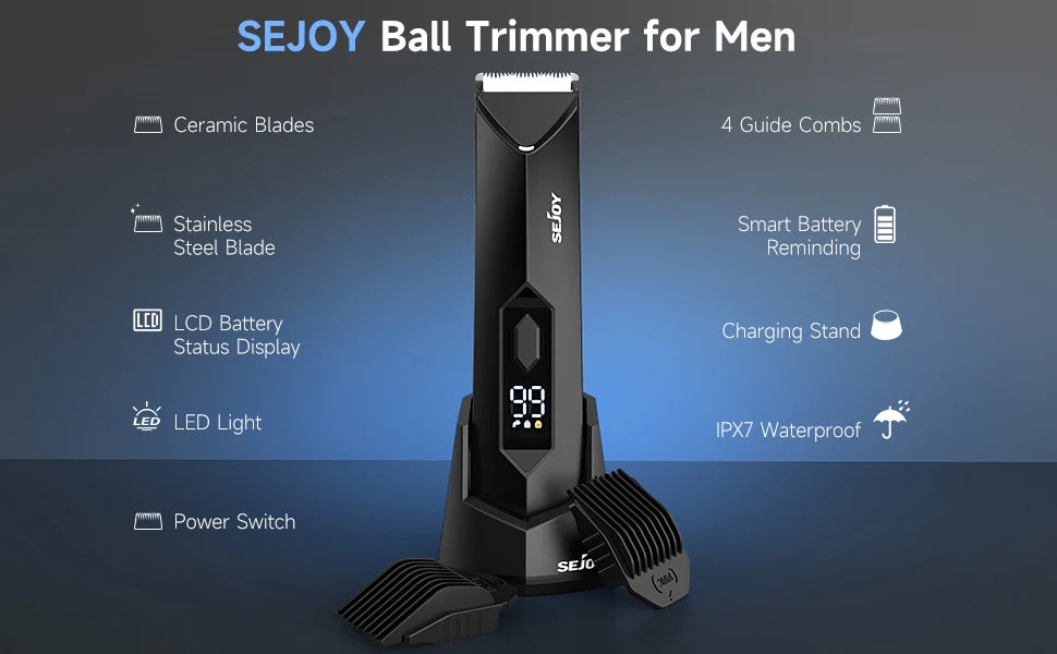 SEJOY Hair Trimmer Men Facial Beard Body Grooming Kits Electric Hair Clipper Nose Ear Trimer Rechargeable