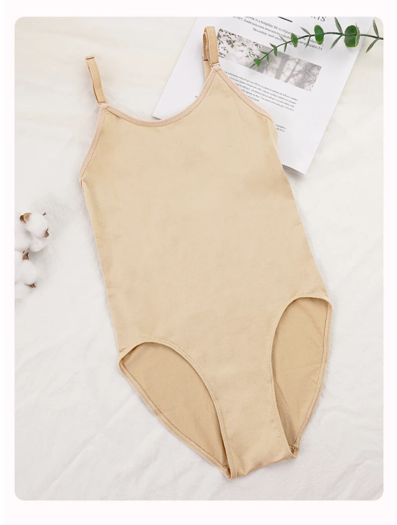 Ballet Leotards for Girls Dance Underwear Camisole Gymnastics Leotard Kids Sleeveless Dance Leotard Nude Slimming Bodysuit