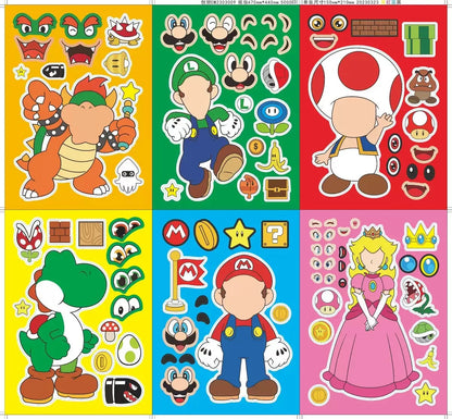 Cartoon Party Favor Keychain Set Supplies Anime Marios Figure Cartoon Fashion Braclet Sticker Birthday Christmas Favor Bag Gift