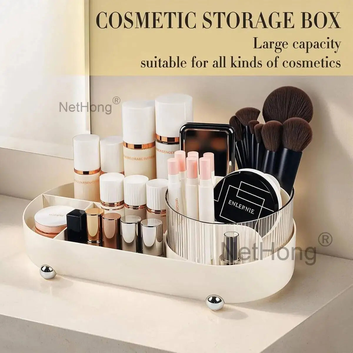 360° Rotating Pen Holder Desk Tidy Organizer Pencil Pot Makeup Brush Storage Box