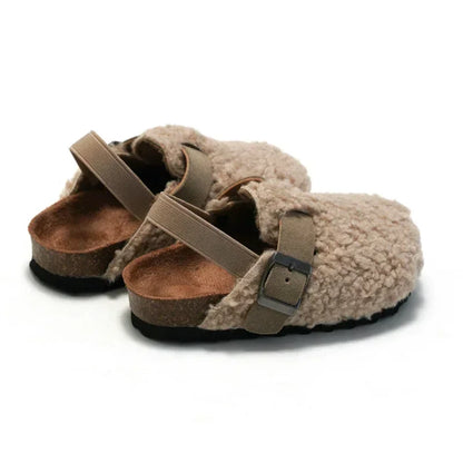 Kids Fleece Slippers - Warm Plush Clogs for Boys & Girls | Soft Sole Baby Shoes