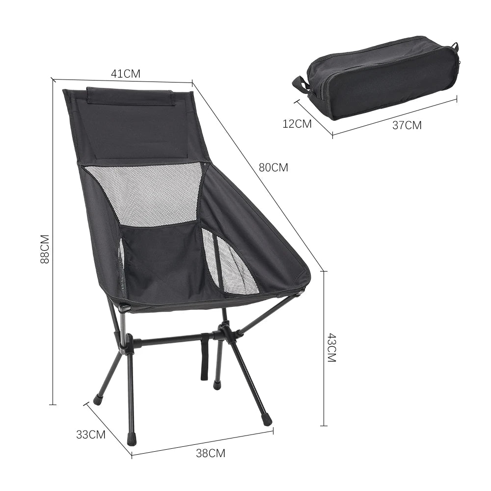 【Breeins】Foldable Camping Chairs Set Lightweight folding Chair Ultralight Backpacking Moon Chairs for Garden Picnic Beach