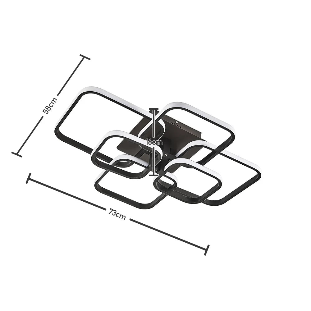 KOMORE Moderne, energieeffiziente LED-Deckenleuchte, halbaufgesetzt, Weiß / Stufenlos dimmbar