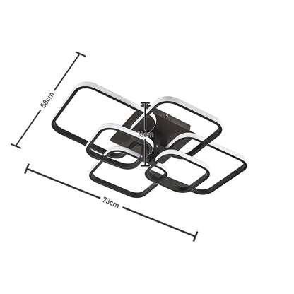 KOMORE Moderne, energieeffiziente LED-Deckenleuchte, halbaufgesetzt, Weiß / Stufenlos dimmbar