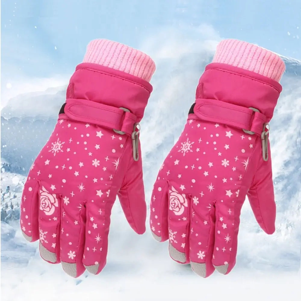 Kids Winter Ski Gloves - Waterproof Warm Snow Mittens for Girls Ages 5-8