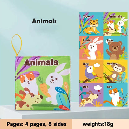Children Early Educational Toys Rustle Sound Soft Cloth Book Fruits Animal Numbers Food Means of Transportation Cognition Toys