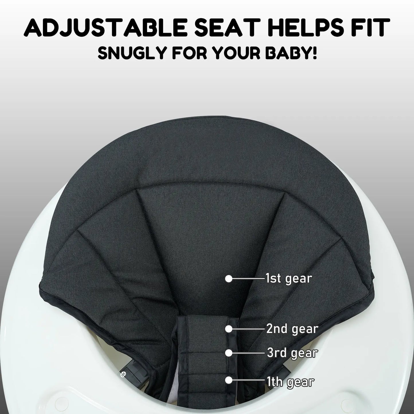 Baby Walker Foldable with 5 Adjustable Heights, Baby Walkers and Activity Center for Boys Girls Babies 7-18 Months, Baby Walker