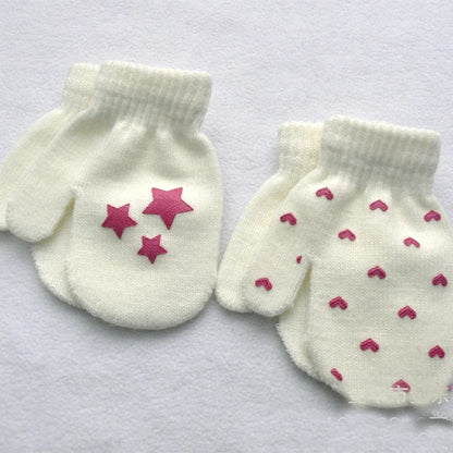 New 1-4Y Kids Gloves Winter Baby Plush Coral Gloves Toddler Full Fingers Cute Mittens Warm Windproof Glove For Boys Girls