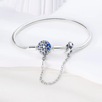 925 Sterling Silver Charm Bracelet - Leaf, Clover, Butterfly & Heart Design | 17-20cm Adjustable