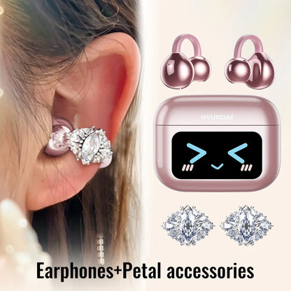 Choice HYUNDAI M100 Open Ear Gaming Earphones Sport Wireless Earbuds TWS Headset Hifi Sound Headphones With Mic For Android IOS