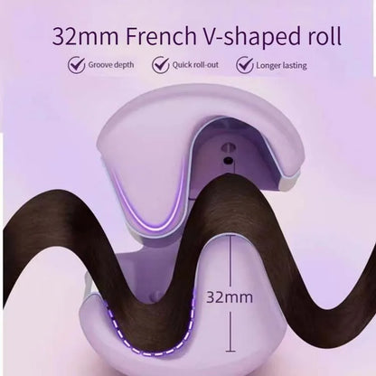 32MM Electric Curling Iron Automatic Lambswool Curling Tool Long Lasting Styling French Styling Rotating Anti-Flame Design