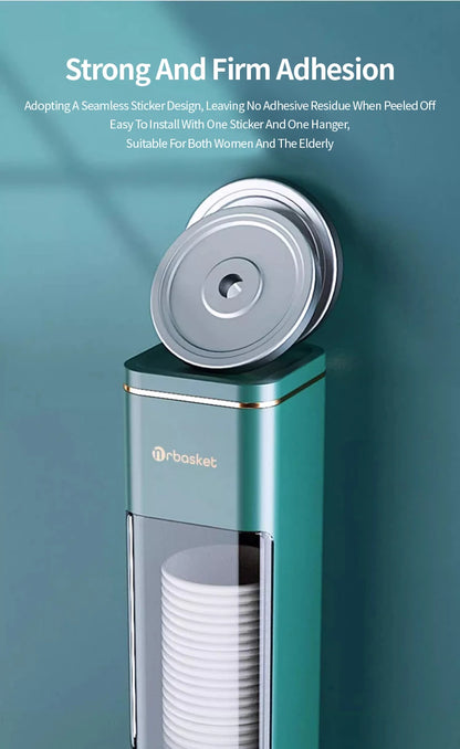 Disposable Cup Holder Cup Extractor Wall Mounted Non Perforated Dust-Proof Moisture-Proof Storage Rack