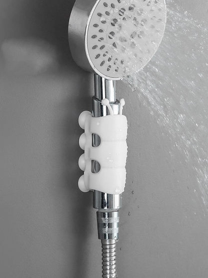 Saugnapfhalterung, Silikon-Duschkopfhalter, wiederverwendbar, abnehmbar, Wandregal mit fester Basis für Badezimmeraccessoires