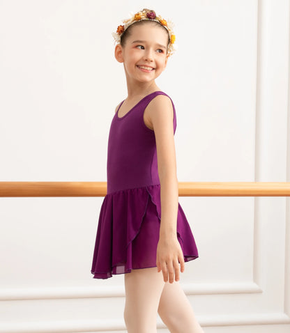 Girls Tank Ballet Leotards with Skirt Toddler Dance Dress,Cute Butterfly Hollow Back