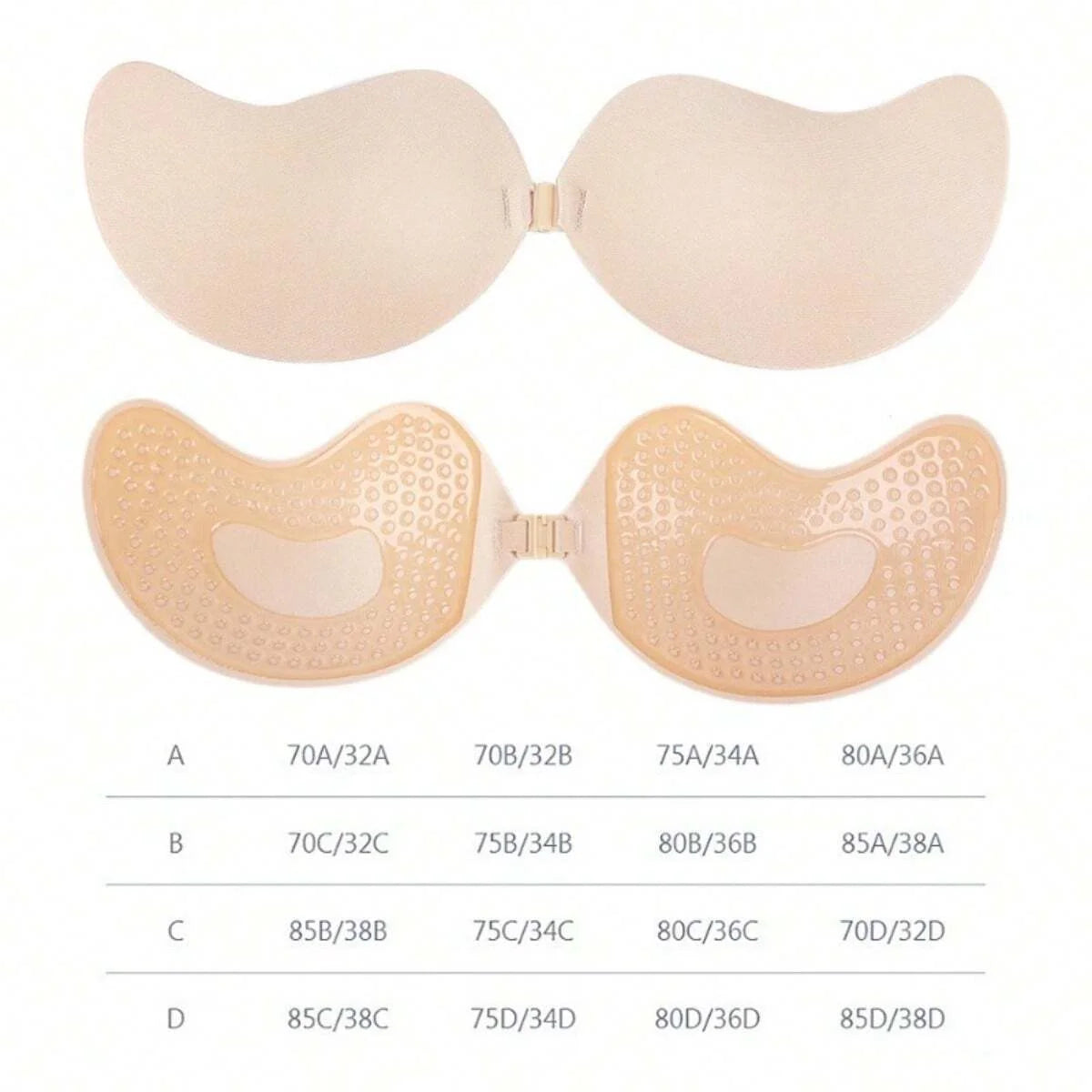 FINETOO Invisible Silicone Bra - Strapless Adhesive Push Up Bra for Women