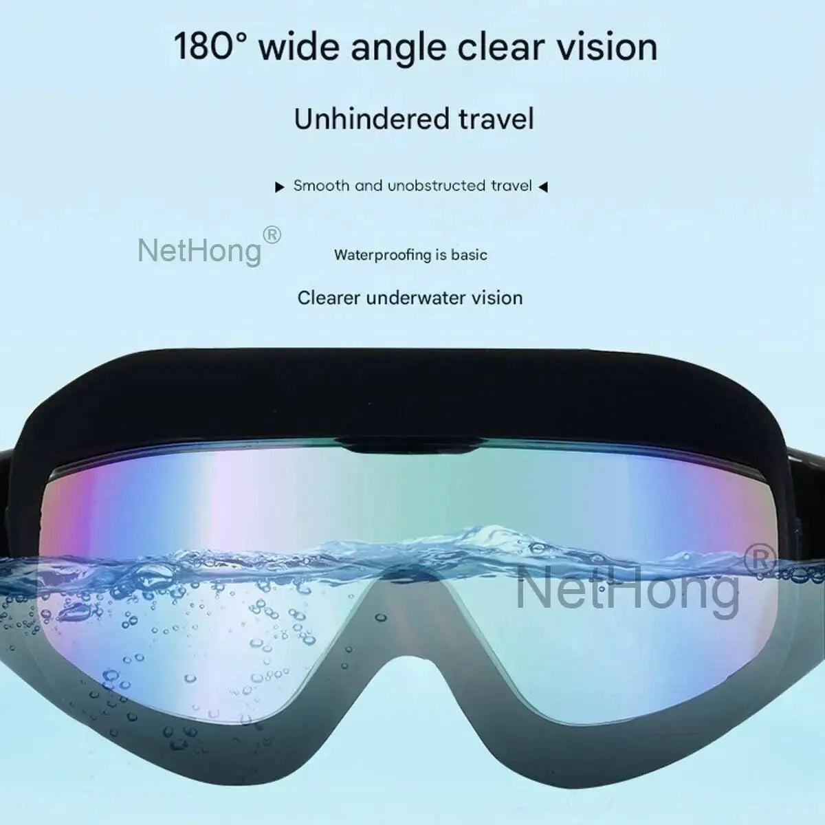Anti Fog Swimming Goggles UV Glasses Adjustable Earbuds Adult Eye Protect~