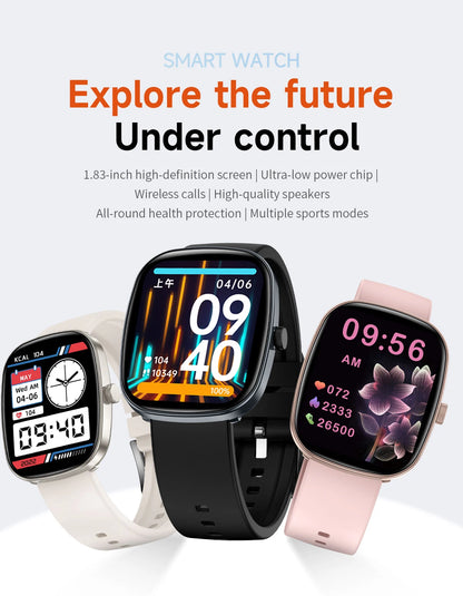 New Smart Watch Android IOS Phone 1.44 Inch Color Screen Bluetooth Call Blood Oxygen/Pressure Monitoring Smart Watch Women Men