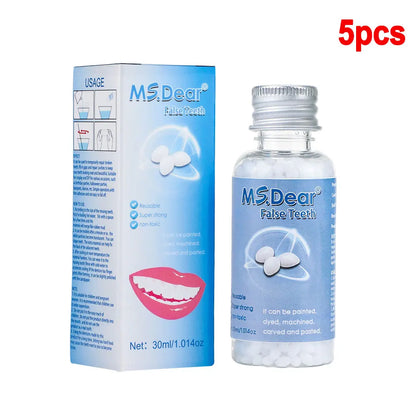 30ml Moldable False Teeth Dentures Adhesives Making Veneers Plastic Rubber Temporary Teeth Gaps Broken Repair Dental Beauty Tool