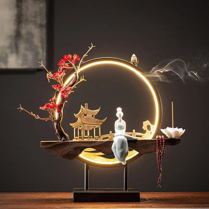 Hot Sell Backflow Incense Burner Home Decor Light Circle for Zen Yoga Meditation home fragrance Aromatherapy Festival Gift