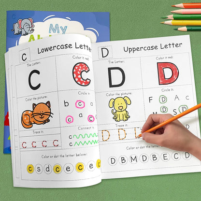 Buchstaben AZ Alphabet Phonetik Übungsheft Vorschule Englisch lernen Kindergarten Schreiben Malbuch Montessori