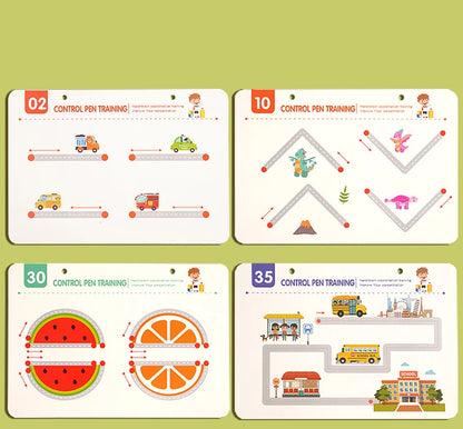 Montessori Writing Control Training Book Reusable Magical Tracing Workbook Practice Book Children Drawing Education Stationery