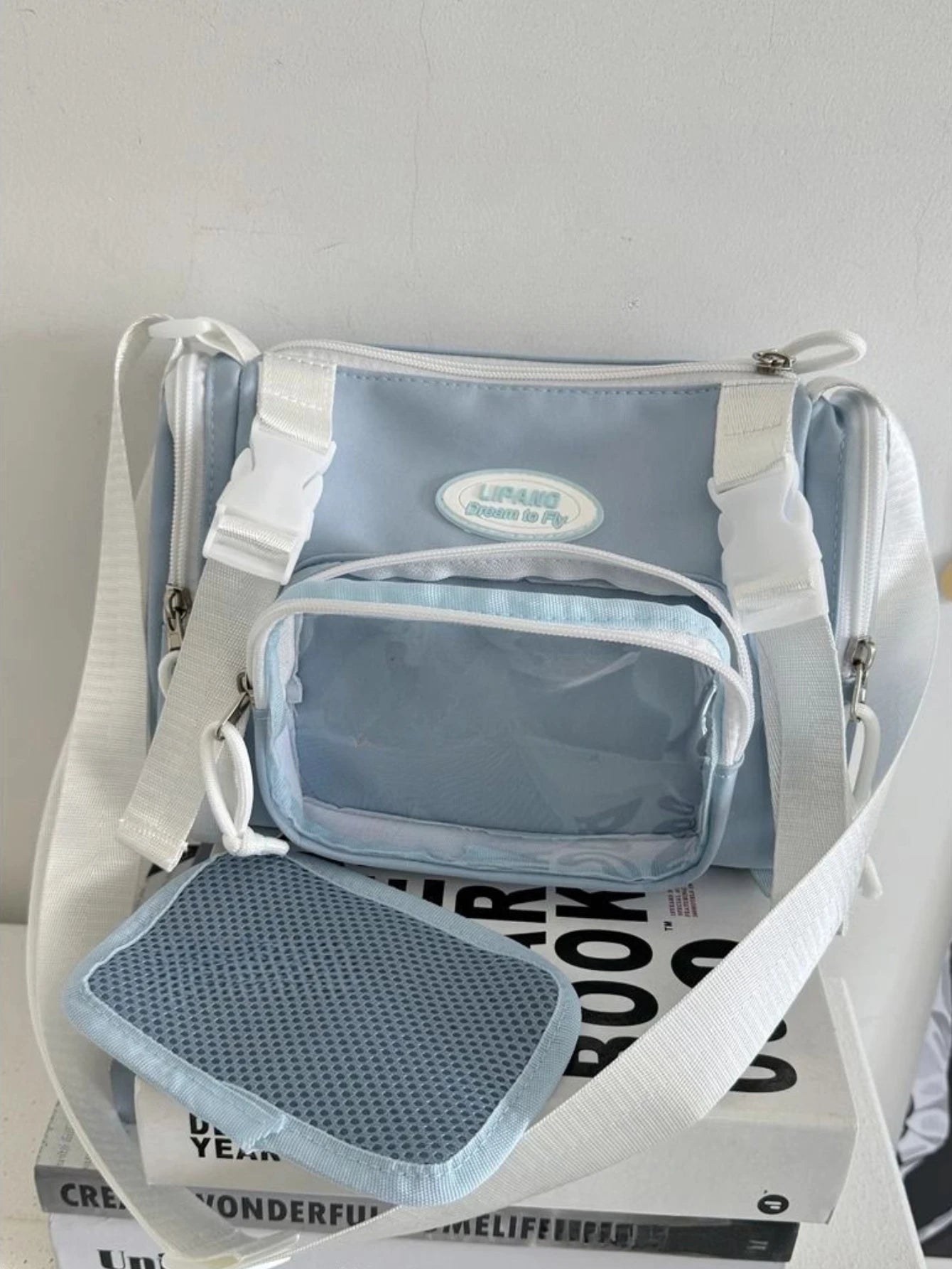 New Fashion 2025 Itabag Women Multipocket Clear Transparent Bag Summer Crossbody Bags Bucket Bag College Student Shoulder Bag