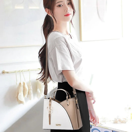 Fashion Women's Bag PU Handbag Retro Style Large Capacity Fashion Shoulder Crossbody Bag Ladies Leather Commuter Bag Shopping