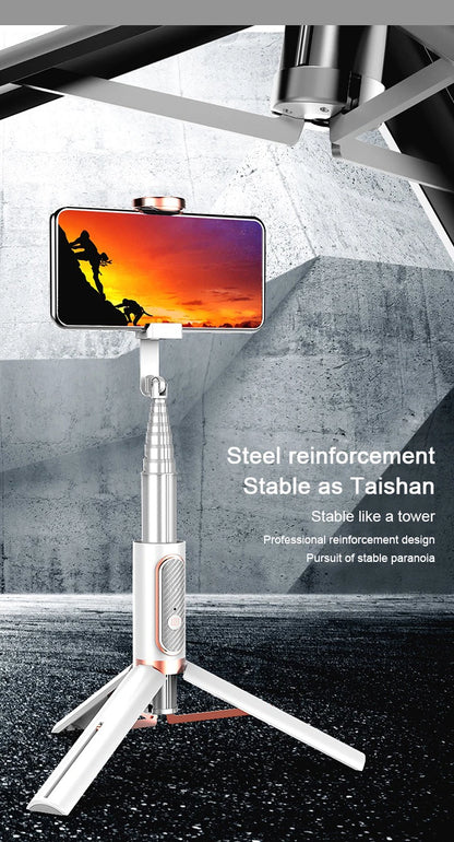Selfie Stick Wireless Tripod Stand Bluetooth Remote Extendable Tripod for iPhone Mobile Phone Tiktok Live Streaming