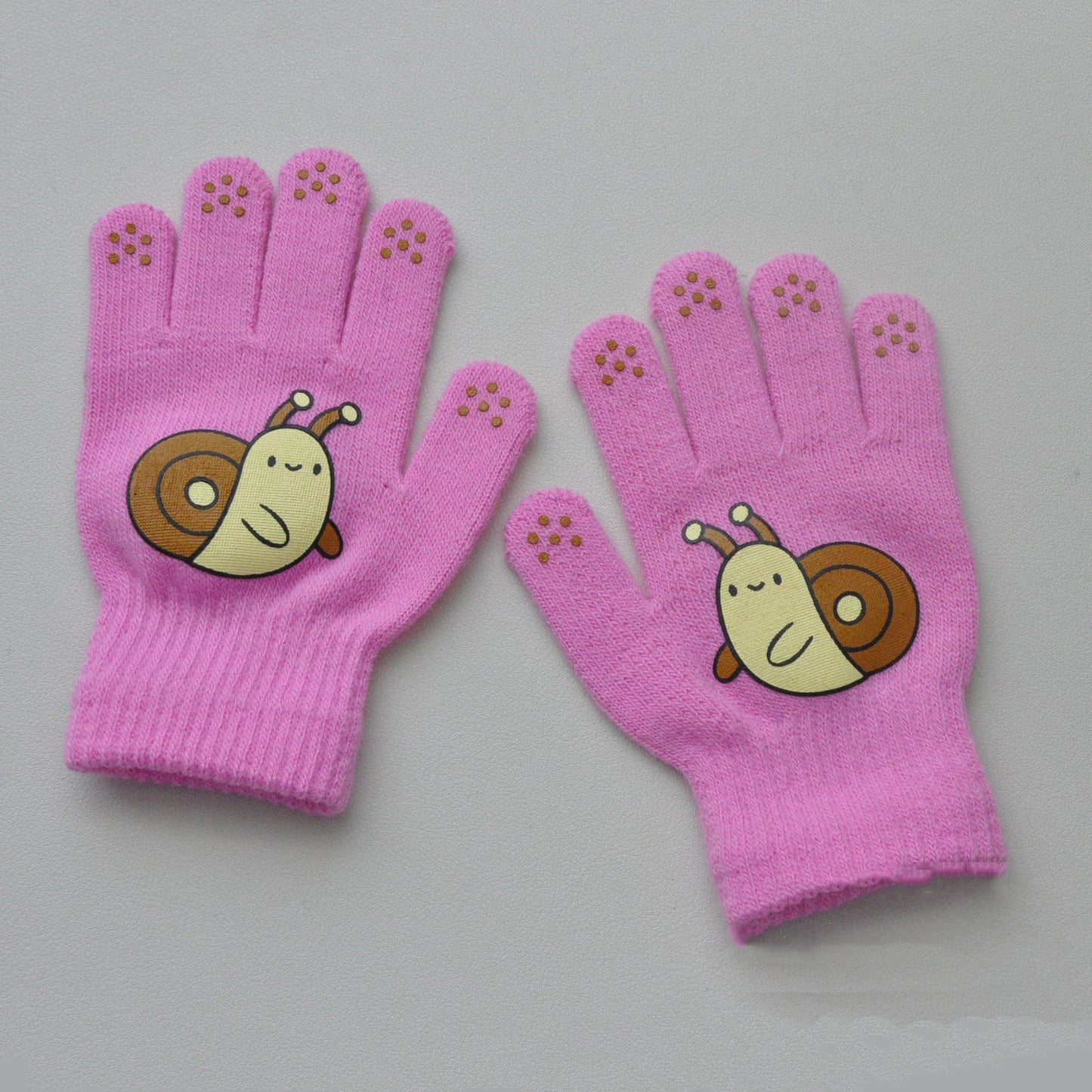 Children Knitted Warm Gloves For 5-12Y Baby Students Winter New Insect Full Finger Mittens Outdoor Cycling Skiing Gloves