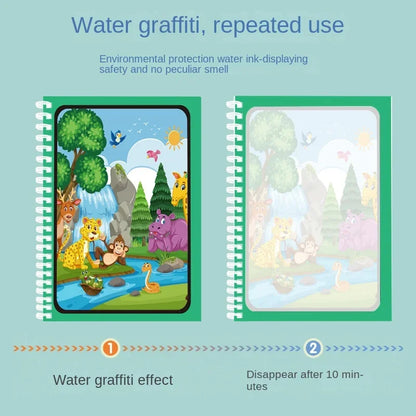 Magic Water Drawing Book for Kids Montessori Children's Reusable Coloring Book Sensory Early Educational Learning Painting Toys