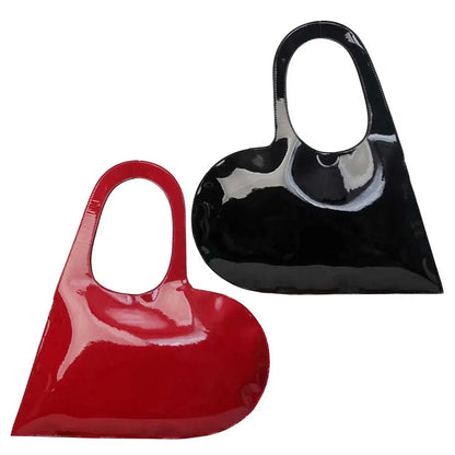 Luxury Design Heart Ladies Handbag PU Leather Underarm Bag Solid Color Trendy Tote Bag Summer Top Hand Bag for Women and Girls