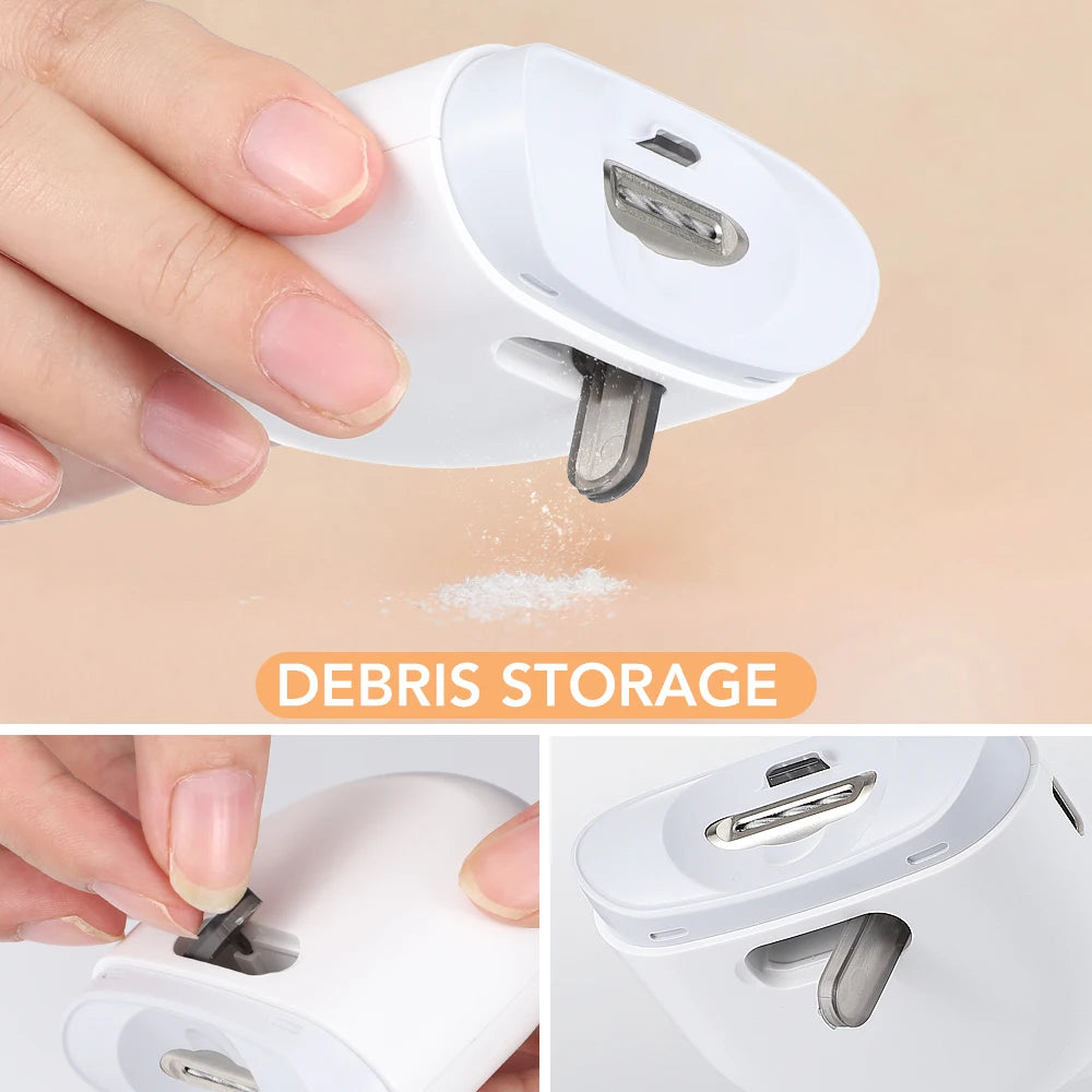 Electric Nail Clipper Grinding and Polishing with Light Automatic Nail Trimmer Rechargeable Nail Cutter Manicure for Baby Adult