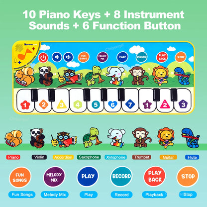 Piano Mat for Kids 80*30cm Toddlers Floor Keyboard Dance Mat Play Musical Carpet Music Instrument Toys Toddlers Girl Boy Gift
