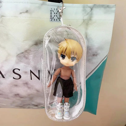 1/12 BJD Doll Go Out Bag OB11 Transparent Storage Hanging Bag Doll Travel Package Pendant Accessories