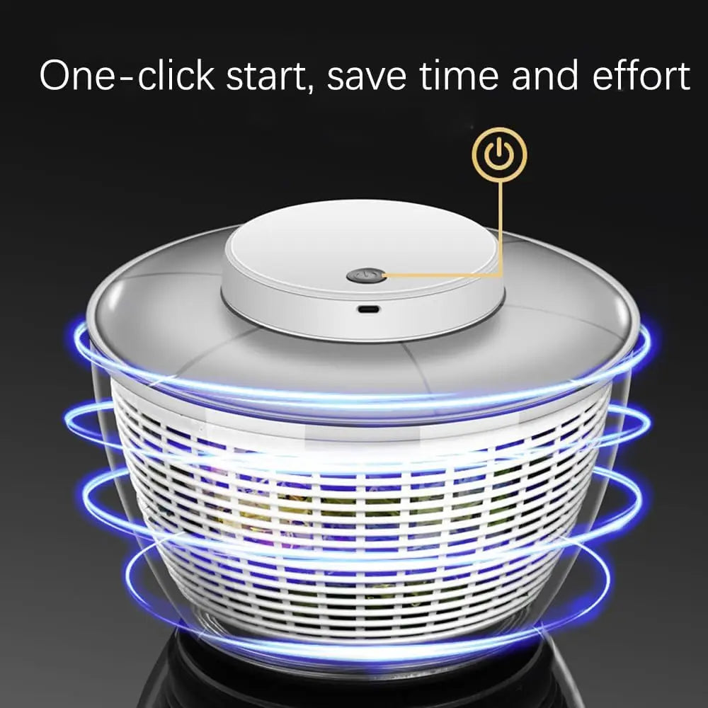 Leeseph Electric Salad Spinner, Fast Vegetable Drying, Kitchen Vegetable Dryer and Salad Dryer for Vegetables, Noodles, Fruits
